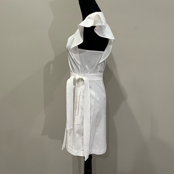 A.L.C. Wrap Flutter Sleeve Dress in White | Size 10 - Picture 4 of 9
